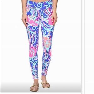 Lilly Pulitzer luxletic Leggings Blue Jellies Be Jammin Full Length